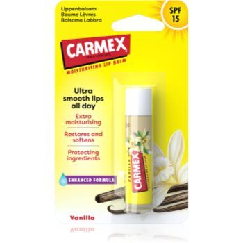 Carmex Vanilla balsam pentru buze cu efect hidratant SPF 15