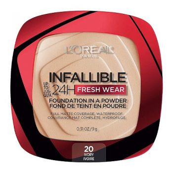 Pudra de fata, Loreal, Infallible 24H Fresh Wear, Foundation In A Powder, 20 Ivory, 9 g