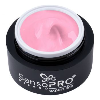 Gel Constructie Unghii Expert Line SensoPRO Milano - Shimmer Milky Pink 15ml