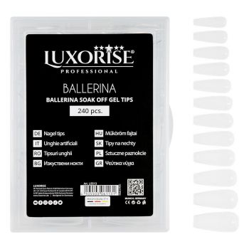 Tipsuri Unghii Dizolvabile Soak Off - Ballerina Full Nail, 240 buc