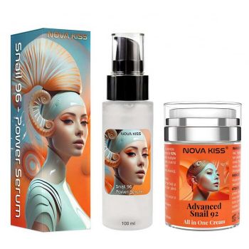 Set Facial Secretie Firltrata de Melc NOVA KISS   cu Ser 96% Snail Power si Crema Advanced Snail 92 All in One