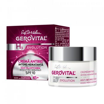 Crema antirid intens hidratanta 45+ SPF10 Gerovital H3 Evolution (Concentratie: Crema pentru fata, Gramaj: 50 ml)