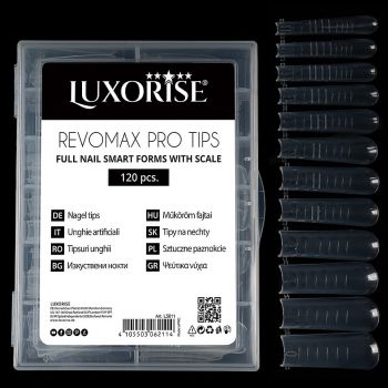 Tipsuri Reutilizabile Polygel & Gel REVOMAX PRO TIPS LUXORISE Full Nail, 120 buc