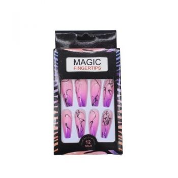 Set 12 Unghii False cu Aspect natural, Magic Fingertips, 02