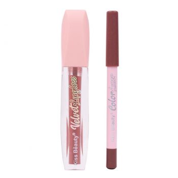 Set 2 in 1 Lip Gloss & Color Liner Kiss Beauty #03 ieftin