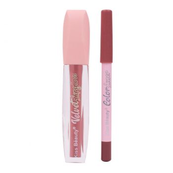 Set 2 in 1 Lip Gloss & Color Liner Kiss Beauty #04 ieftin