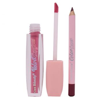 Set 2 in 1 Lip Gloss & Color Liner Kiss Beauty #05 ieftin