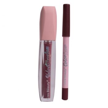 Set 2 in 1 Lip Gloss & Color Liner Kiss Beauty #06 ieftin