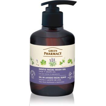 Green Pharmacy Sage & Thyme Face Wash gel de curățare delicat pentru pielea predispusa la iritatii