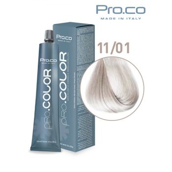 Vopsea de par profesionala PRO.COLOR 100 ml - Pro.Co - 11 01 BLOND SUPER DESCHIS NATURAL CENUSIU