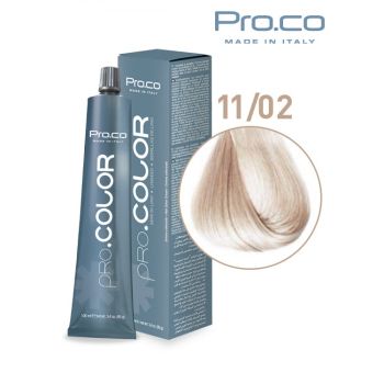 Vopsea de par profesionala PRO.COLOR 100 ml - Pro.Co - 11 02 BLOND SUPER DESCHIS PERLAT