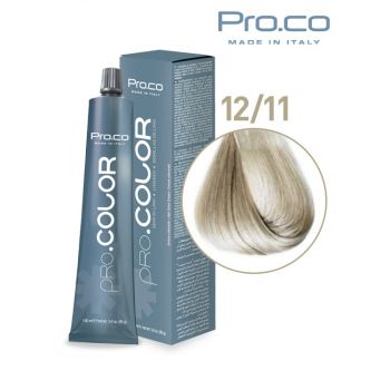 Vopsea de par profesionala PRO.COLOR 100 ml - Pro.Co - 12 11 BLOND PLATINAT CENUSIU INTENS