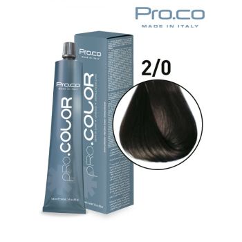 Vopsea de par profesionala PRO.COLOR 100 ml - Pro.Co - 2 0 MARO INCHIS