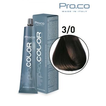 Vopsea de par profesionala PRO.COLOR 100 ml - Pro.Co - 3 0 CASTANIU INCHIS