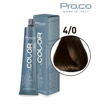 Vopsea de par profesionala PRO.COLOR 100 ml - Pro.Co - 4 0 CASTANIU NATURAL