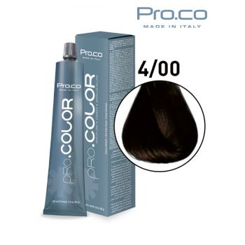 Vopsea de par profesionala PRO.COLOR 100 ml - Pro.Co - 4 00 CASTANIU NATURAL INTENS