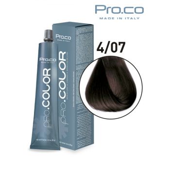 Vopsea de par profesionala PRO.COLOR 100 ml - Pro.Co - 4 07 CASTANIU NATURAL TUTUN