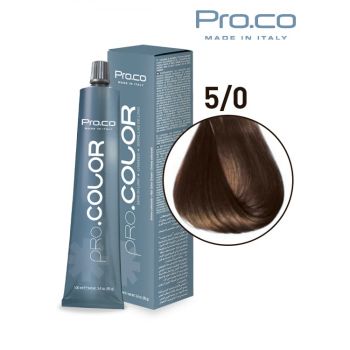 Vopsea de par profesionala PRO.COLOR 100 ml - Pro.Co - 5 0 CASTANIU DESCHIS