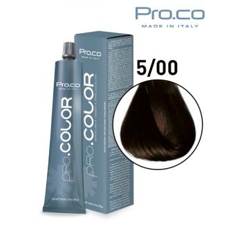 Vopsea de par profesionala PRO.COLOR 100 ml - Pro.Co - 5 00 CASTANIU DESCHIS INTENS