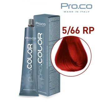 Vopsea de par profesionala PRO.COLOR 100 ml - Pro.Co - 5 66RP ROSU INTENS INCHIS