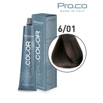 Vopsea de par profesionala PRO.COLOR 100 ml - Pro.Co - 6 01 BLOND INCHIS CENUSIU