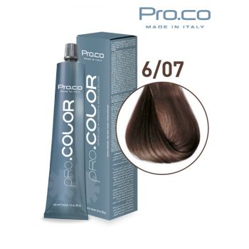 Vopsea de par profesionala PRO.COLOR 100 ml - Pro.Co - 6 07 BLOND INCHIS TUTUN