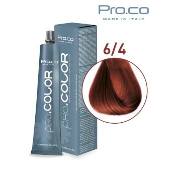 Vopsea de par profesionala PRO.COLOR 100 ml - Pro.Co - 6 4 BLOND INCHIS ARAMIU