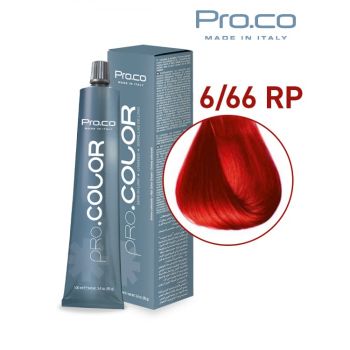 Vopsea de par profesionala PRO.COLOR 100 ml - Pro.Co - 6 66RP ROSU INTENS