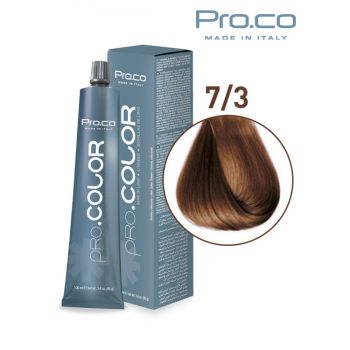 Vopsea de par profesionala PRO.COLOR 100 ml - Pro.Co - 7 3 BLOND AURIU