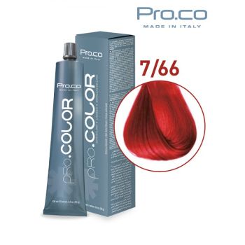 Vopsea de par profesionala PRO.COLOR 100 ml - Pro.Co - 7 66 ROSU FERRARI