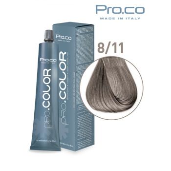 Vopsea de par profesionala PRO.COLOR 100 ml - Pro.Co - 8 11 BLOND DESCHIS CENUSIU INCHIS