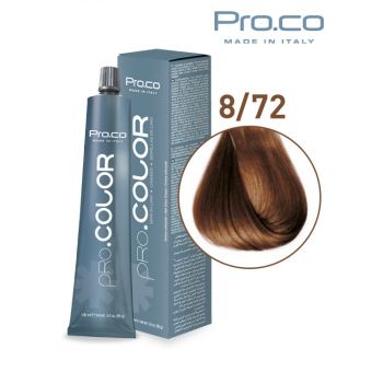 Vopsea de par profesionala PRO.COLOR 100 ml - Pro.Co - 8 72 ALUNA DESCHISA