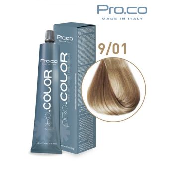 Vopsea de par profesionala PRO.COLOR 100 ml - Pro.Co - 9 01 BLOND SUPER DESCHIS CENUSIU