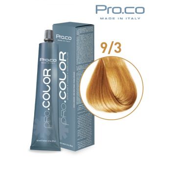 Vopsea de par profesionala PRO.COLOR 100 ml - Pro.Co - 9 3 BLOND SUPER DESCHIS AURIU