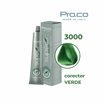 Vopsea de par profesionala fara amoniac SUPERB.COLOR 100 ml - Pro.Co - 3000 - CORECTOR VERDE