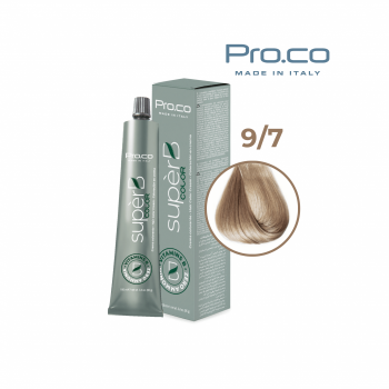 Vopsea de par profesionala fara amoniac SUPERB.COLOR 100 ml - Pro.Co - 9 7  BLOND SUPER DESCHIS BEJ