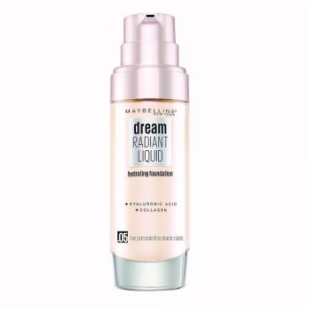 Fond de ten cu acid hialuronic, Maybelline, Dream Radiant Liquid, 05 Fair Porcelain, 30 ml