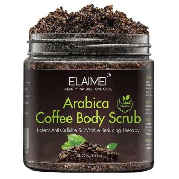 Scrub de Corp Premium cu Cafea Arabica Organica, Efect anticelulitic Elaimei, 250 g