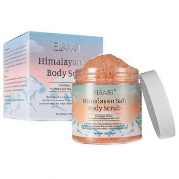 Scrub de Corp Premium cu Sare Himlayana, Efect de minimizare a porilor, Elaimei, 250 g