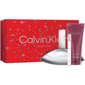 Set Cadou Calvin Klein Euphoria, Femei, Apa de Parfum. 100 ml + Lotiune de corp, 200 ml + Mini Apa de Parfum, 10 ml