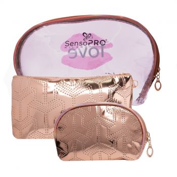 Portfard Travel SensoPRO Milano, Gold Glam, set 3 buc