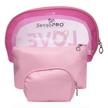 Portfard Travel SensoPRO Milano, Lovely Pink, set 3 buc