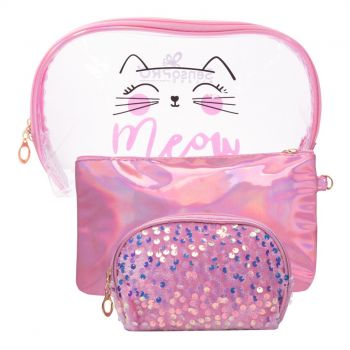 Portfard Travel SensoPRO Milano, Pink Kitty, set 3 buc