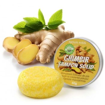 Sampon pentru Regenerarea Parului cu Ghimbir Organic, 100% Natural, 60 g