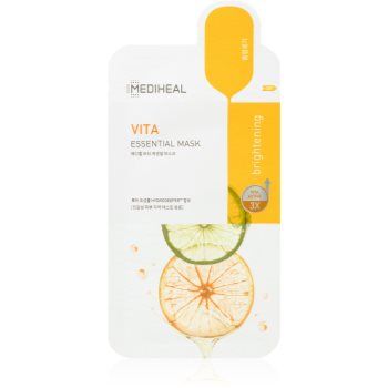 MEDIHEAL Essential Mask Vita mască textilă iluminatoare cu complex de multivitamine