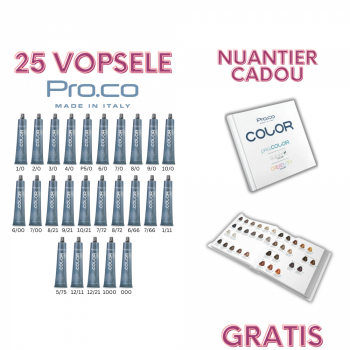 Set 25 vopsele profesioanale PRO.COLOR + nuantier GRATIS