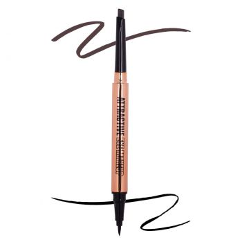 Eyeliner tip Carioca & Creion Sprancene Retractabil 2 in 1, Kiss Beauty 02 la reducere