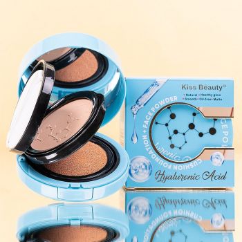 Fond de Ten Cushion Foundation & Pudra Fata Kiss Beauty, Hyaluronic Acid 02 ieftin