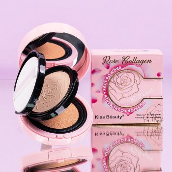 Fond de Ten Cushion Foundation & Pudra Fata Kiss Beauty, Rose Collagen 01