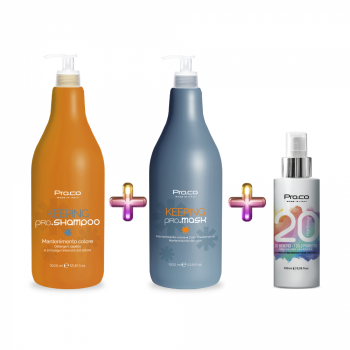 Set 3 produse ingrijire par vopsit (sampon + masca KEEPING 1L + spray tratament RAINBOW)